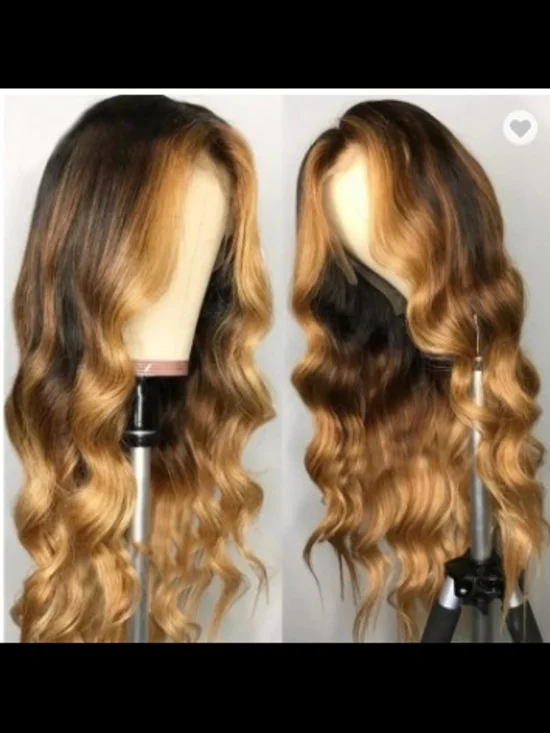 28 Inch, 13x4 Human Hair Hd Lace Front 180% Density Human Hair Highlighted Wig