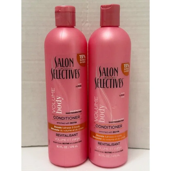 Salon Selectives Volume Body Conditioner Biotin Sulfate Free 16.1oz 2 Pack