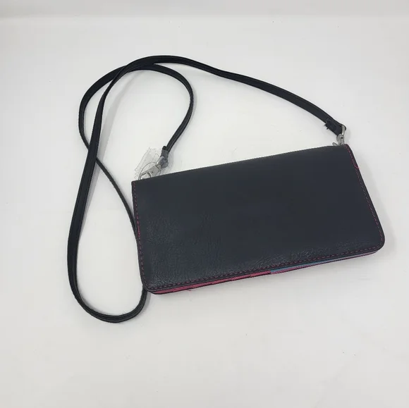 Skechers‎ Crossbody Detachable Straps Credit Card Holder Zip Pouch New Black