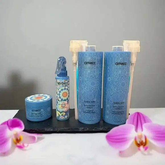 Amika Moisture Minded Hydro Rush Hydration Shampoo Conditioner Mask Leave In 33.