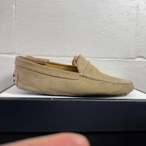 Tods Gommino Brown Suede Driving‎ Penny Loafers Moccasins Slip On Men's 7.5-8 US