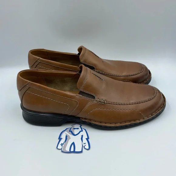 Clarks Escalade Brown Leather Slip-On Men’s‎ Sz 11
