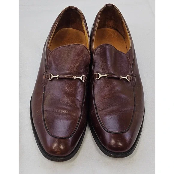 Bostonian‎ Mens 12 A/AAA Burgundy Leather Bit Loafers Dress Shoes 21004