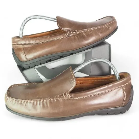 ECCO Classic Moc 2.0 Classic Slip-on Leather Loafers Brown‎ Men's 8-8.5/42