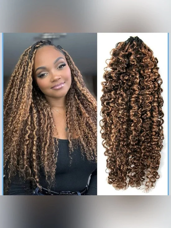 Feather Crochet Human Hair #D4/30 Water Deep Wave 18