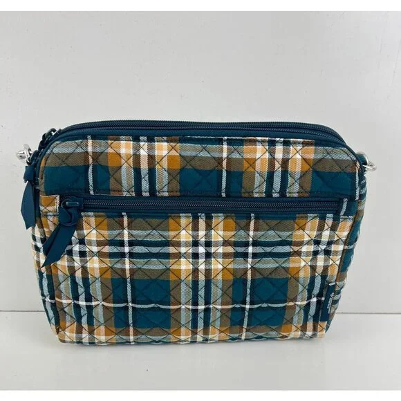 New‎ Vera Bradley Triple Compartment Crossbody Handbag Orchard Plaid NWT