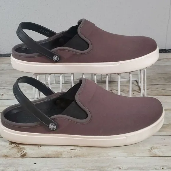 Crocs Mens Citilane Dual Comfort Clogs Charcoal Canvas Shoes 202832 Size 13‎
