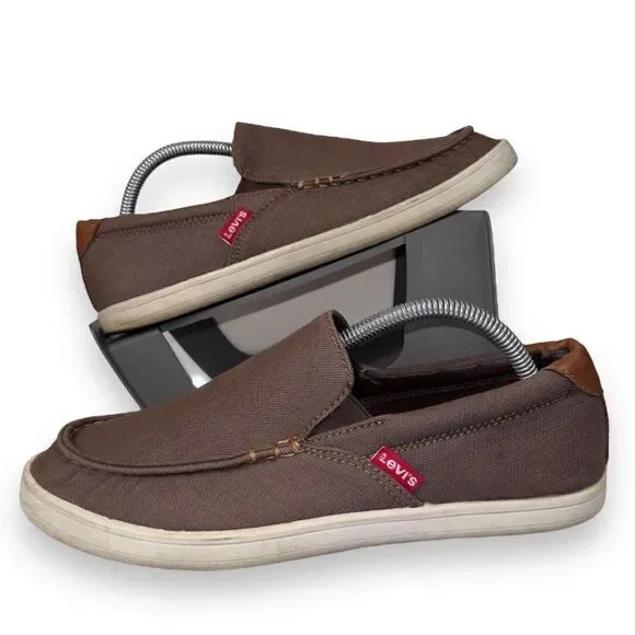 Levi's Casual Slip-on Comfort Canvas Loafers‎ Brown 51825209B Men's 8.5