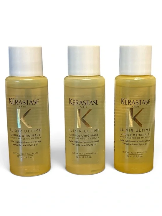 Bundle (3) Kérastase Elixir Ultime Original Hair Oil Travel Size 0.5 oz