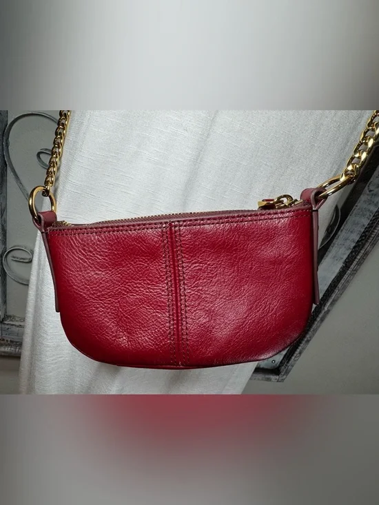 Fossil Jolie Leather Mini Crossbody Bag - Burgundy