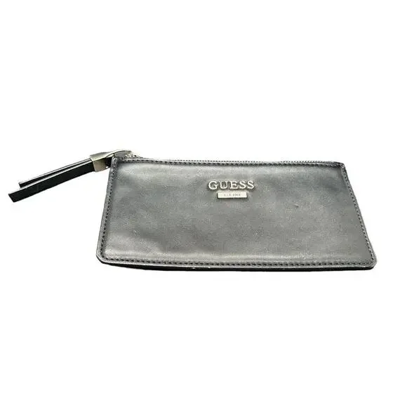 Guess Black Clutch Wristlet with Tassel‎ Pull and Monogrammed Interior Liner