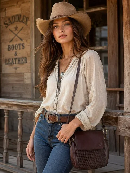 NWOT Patricia Nash Marisa Flap Western, Cowgirl Crossbody Festival Tan Purse
