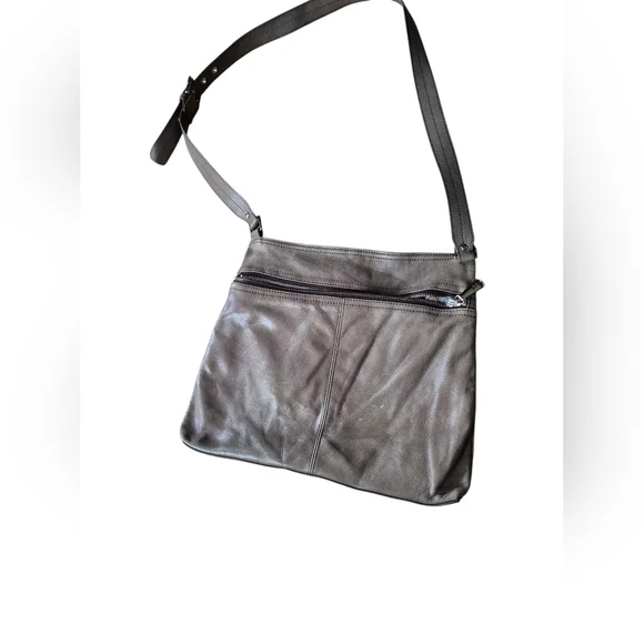 HOBO Brown Leather Messenger Bag with Soft-Sided‎ Design