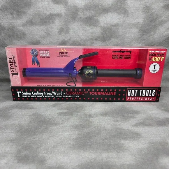 Hot Tools 1'' Salon Curling Iron Wand Ceramic Tourmaline Model 2181 NEW