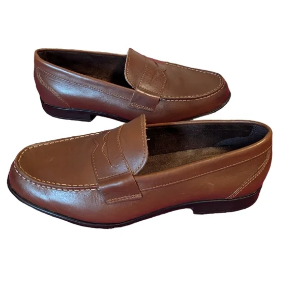 Rockport Penny Loafers Leather Trutech Slip On Flexible Preppy Shoes Unisex‎