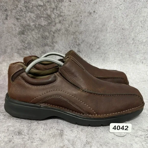 Clarks Pickett Loafers Mens 10M Brown Leather Slip On Shoes 82290 Comfort