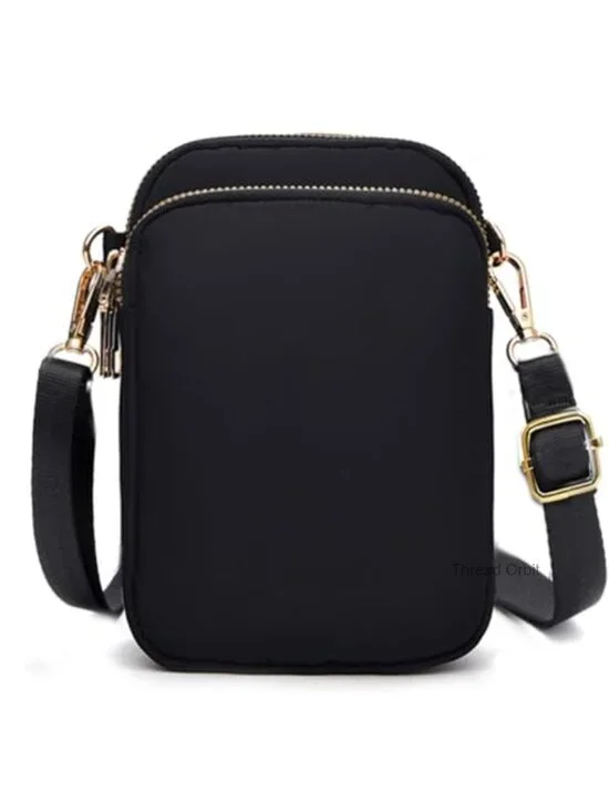 Mini Crossbody Bag Nylon Water-Resistant Lightweight Adjustable Strap Travel