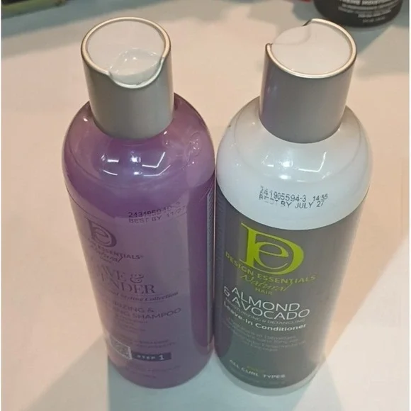 2x Lot Design Essentials Agave Lavender Shampoo + Almond Avacado Conditioner Set