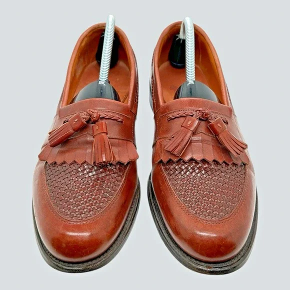 Allen Edmonds Cody Tassel Loafer M9.5 D Leather Kiltie Woven Slip On 1849 Chilli