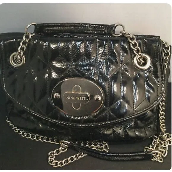 Nine West Black Patent Leather Crossbody