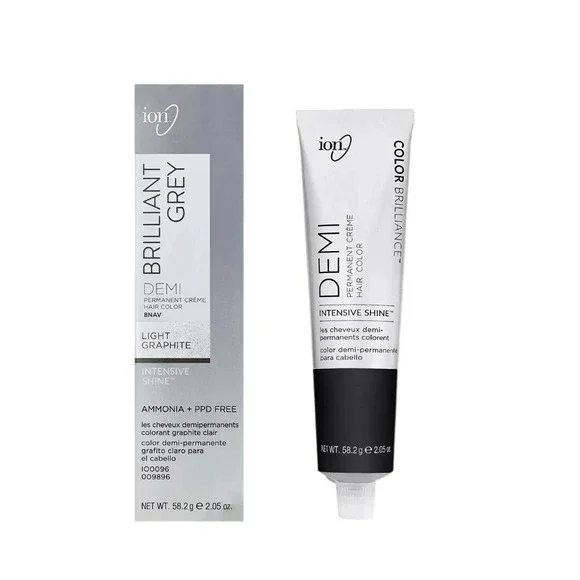 Ion Color‎ Brilliance Demi Permanent Hair Color Light Graphite 8NAV 2.05oz NEW