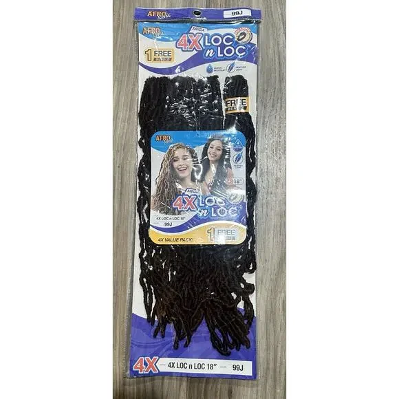 AFRO SENS 4X LOC n LOC CROCHET Pre-looped BRAID COLOR 99J 18