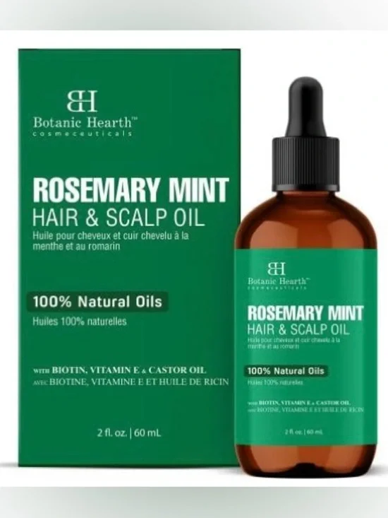 Botanic Hearth Rosemary Mint HAIR & SCALP OIL w/ Biotin & Vitamin E ~ New in Box
