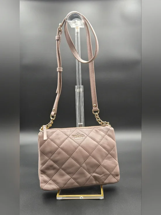 Kate Spade Emerson Place Harbor‎ Quilted Leather Crossbody Taupe Porcini