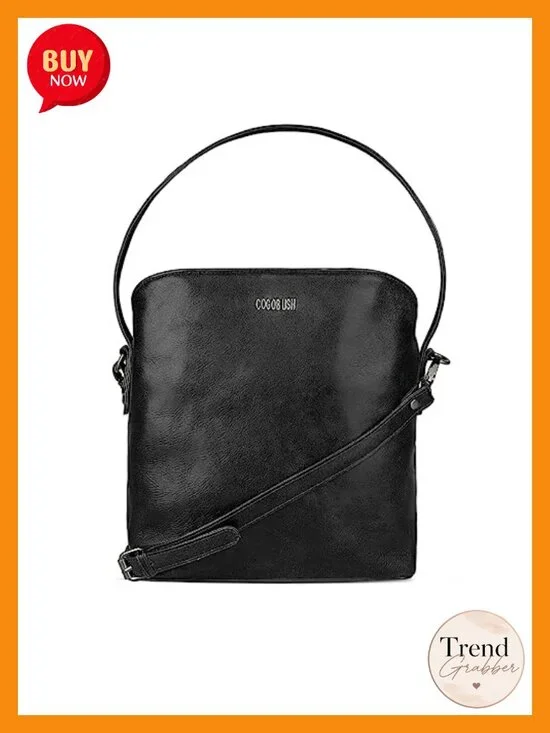 Genuine Leather Structured Mini Crossbody Sling Bag