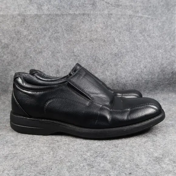 Deer Stags Shoes Mens 9.5 Dress Loafer Slip On Classic Black Career Casual Jerry