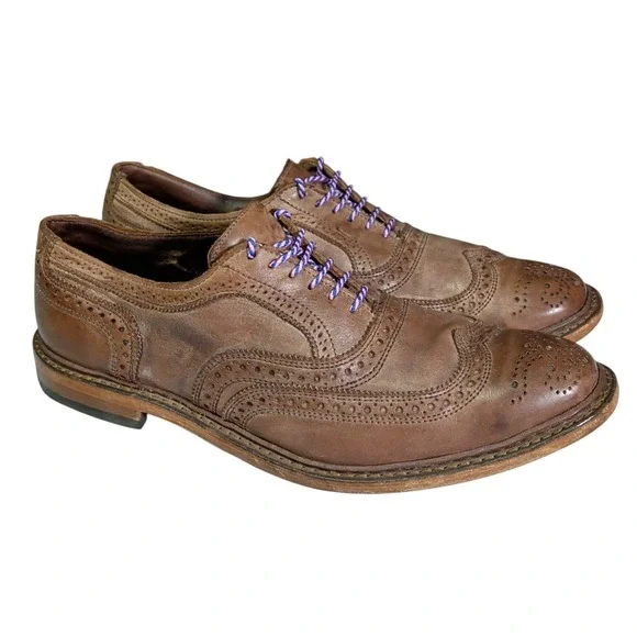Allen Edmonds Neumok 2.0 Shoes Mens Size 10D Wingtip Brogue Oxford Brown Dress