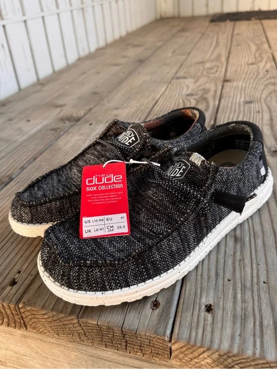 Hey Dude Men’s Black Textured Slip-On - Brand New