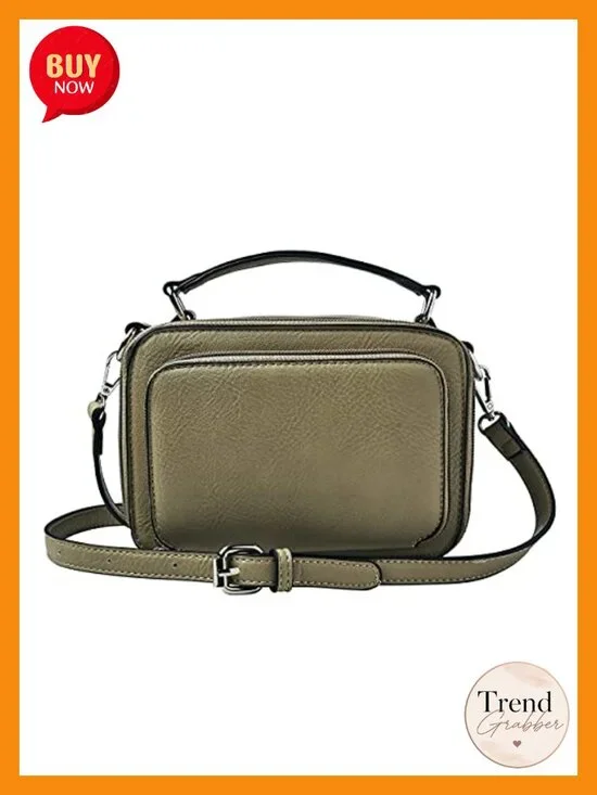 Crossbody Bag with RFID Protection, Vegan Leather, Adjustable Strap