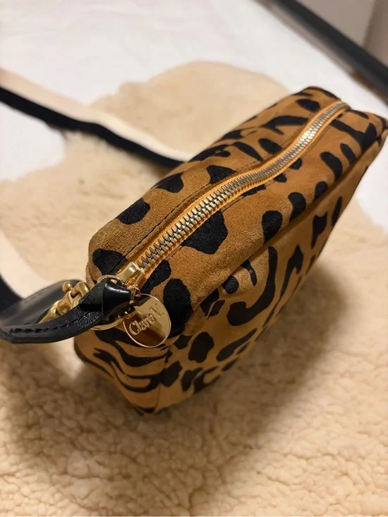 Clare V. Midi Sac Cheetah Print Leather Crossbody Bag