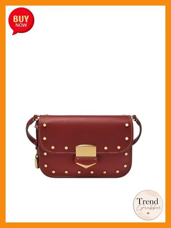 Genuine Leather Small Flap Crossbody Bag with Lizard Texture