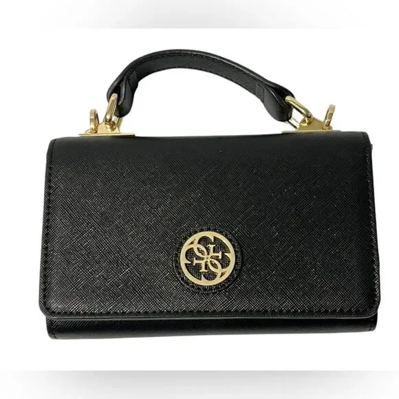 G by Guess‎ Crossbody trifold wallet purse clutch detachable strap black