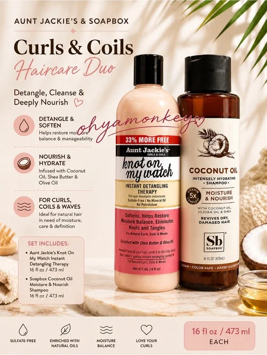 Aunt Jackie’s & Soapbox Bundle Curls & Coils Haircare Duo