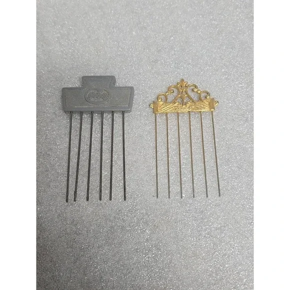Vtg Goody Metal Hair Pick Comfort Tip‎ Travel Size & Vtg Gold Pick Lot Of 2 READ