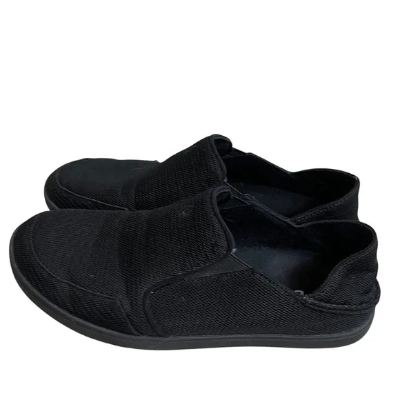 Olukai Nohea Mesh Mens Black Slip On Shoes Loafers 10188-OXOX Size 10 EUC