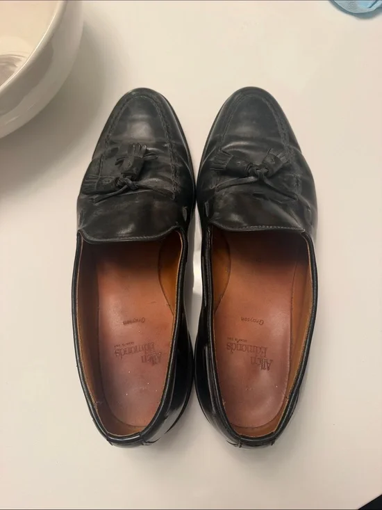 Allen Edmonds Black Leather Tassel Slip-On Loafers