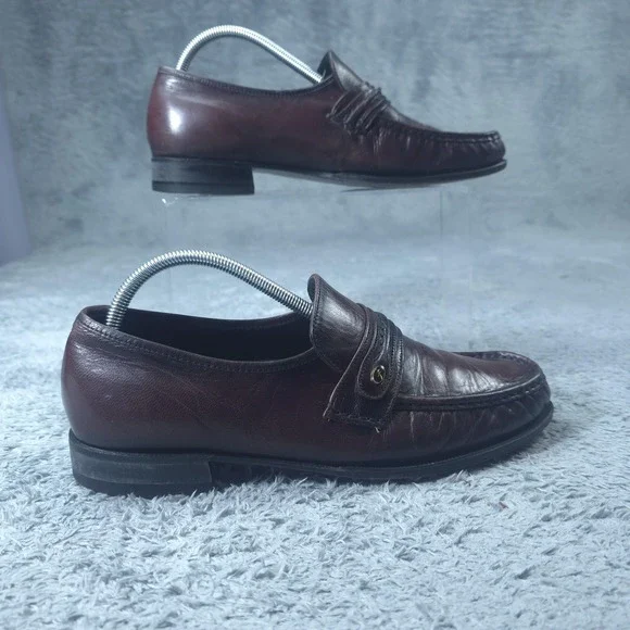 Florsheim Oxford Shoes Mens Size 9.5 Brown Leather Slip On Dress 18247-18