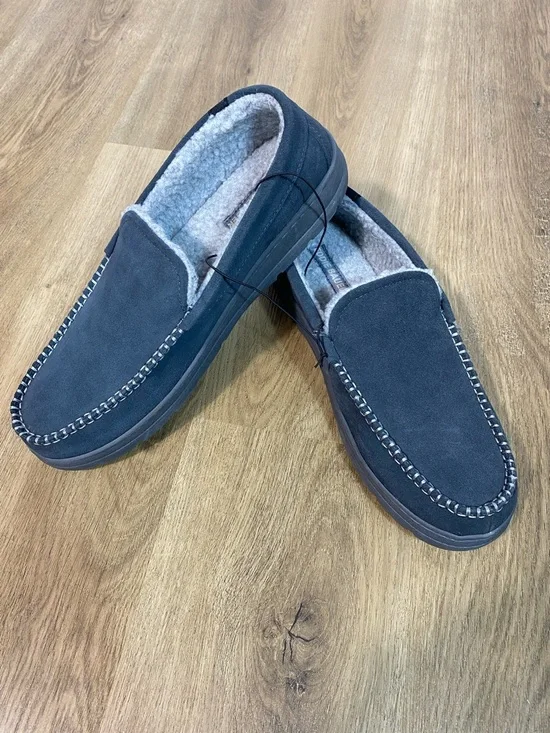 Eddie Bauer Men’s Gray Suede Moc Toe Slip-On Slippers XL 11/12