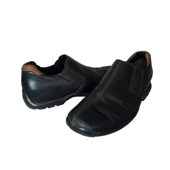Cole Haan Zeno II Mens 10.5 M Black Leather Stitch Comfort Slip On Loafer Shoes