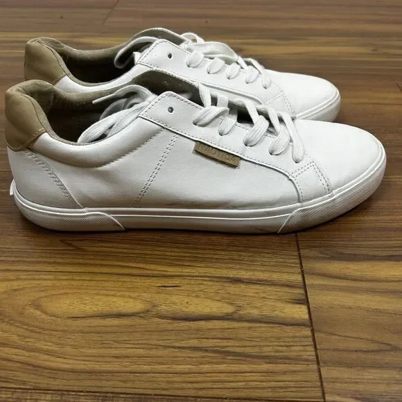 Nautica Spree 2 Mens White Faux Leather Casual Sneakers Size 10 Low Top Shoes