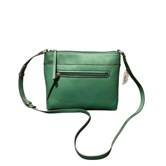Universal Thread Green Pebbled Faux Leather Crossbody Bag‎ Adjustable Strap New