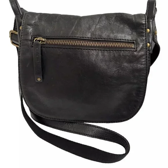 Fossil crossbody shoulderbag Leather Black shoulderbag Purse   W-10