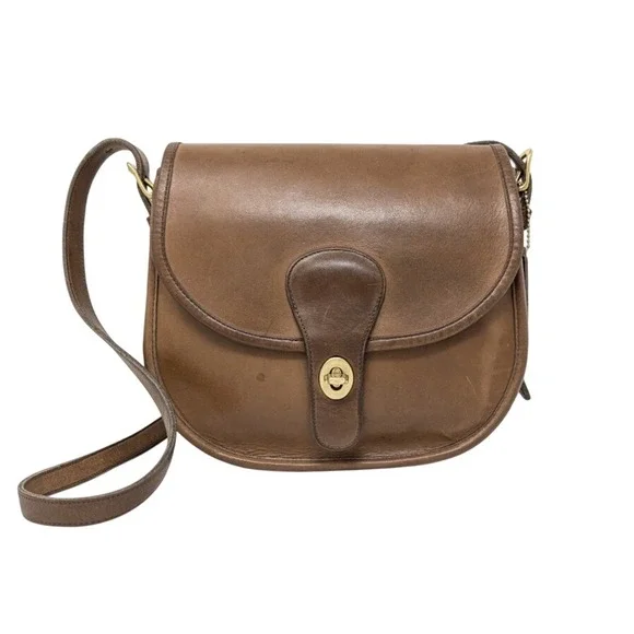 Coach Saddlery Bag 9535 Putty Brown Leather NYC Crossbody Minimal Vintage‎