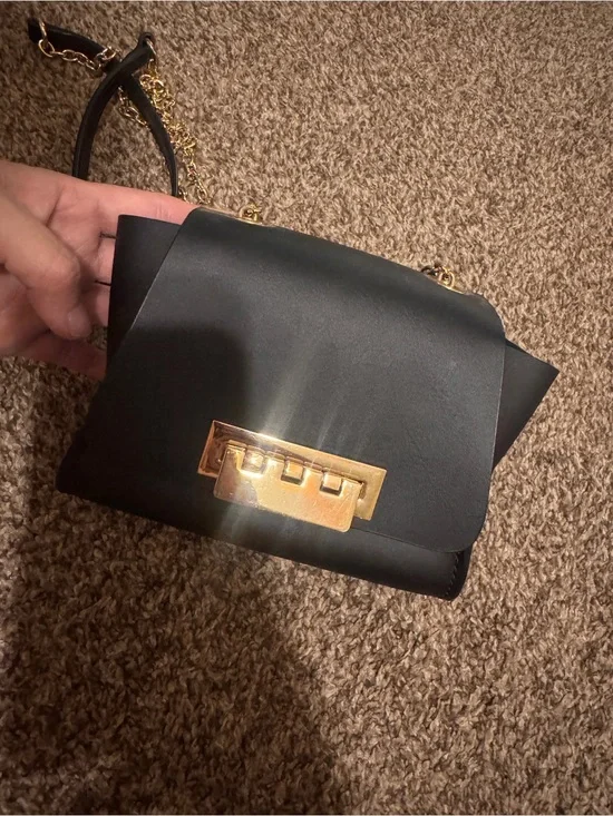 Zac Posen Black mini Crossbody Bag with Gold Hardware