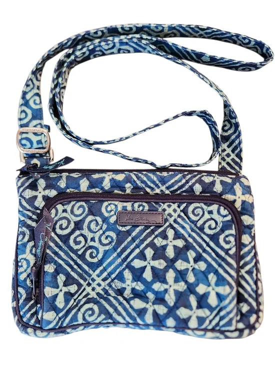 Vera Bradley Cuban Tile Blue & White Pattern Quilted Crossbody Bag Purse Satchel
