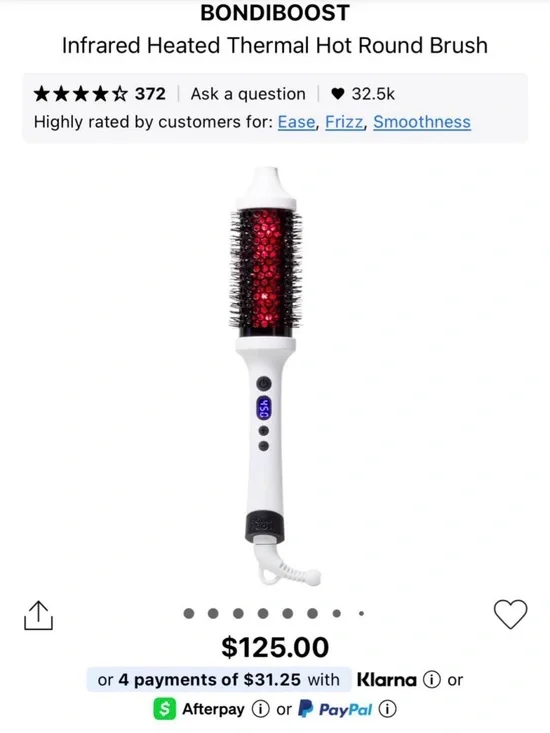 Bondi Infrared Heated Thermal Hot Round Brush - White with Red Barrel